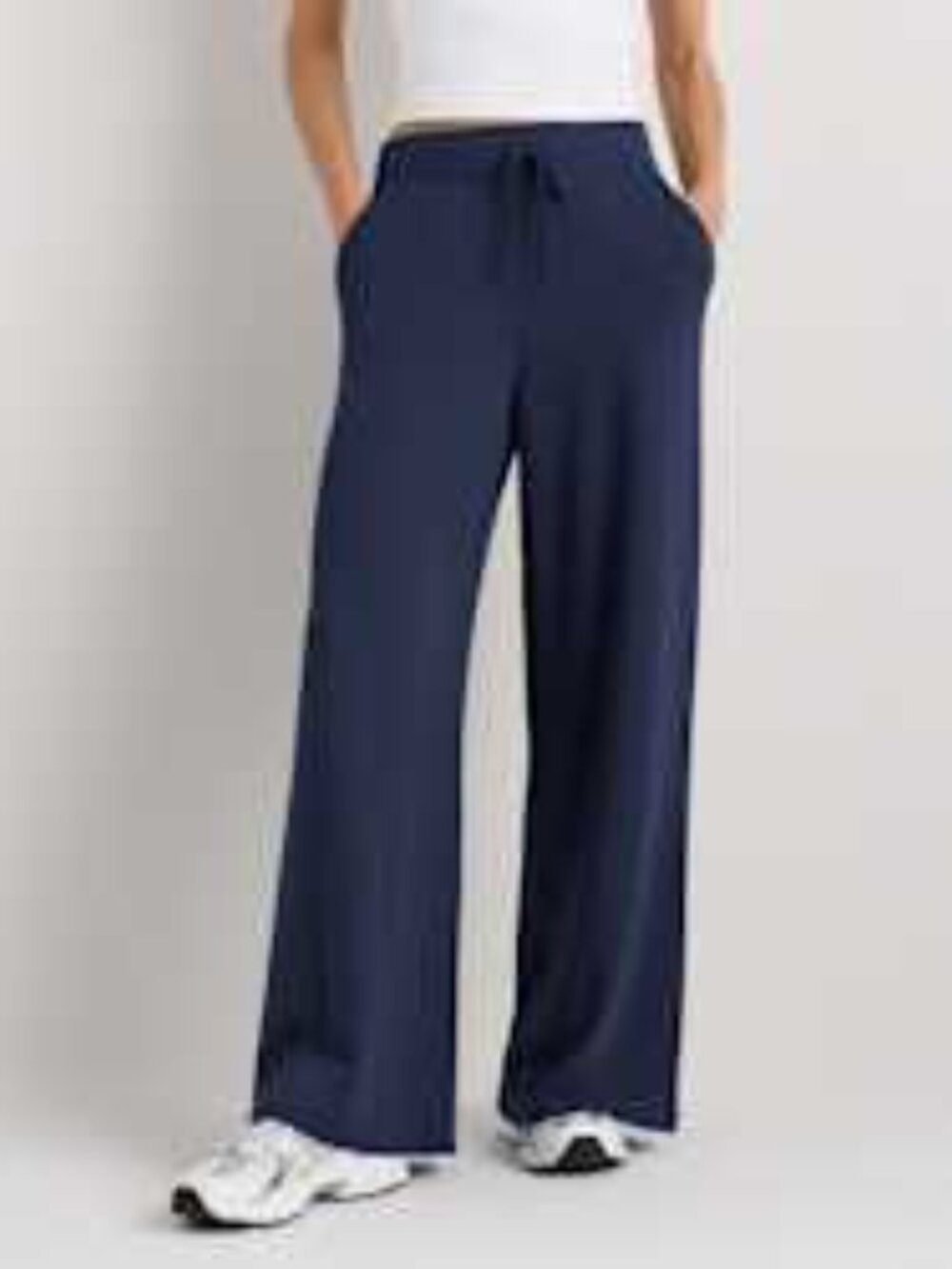 Quince SuperSoft Fleece Wide Leg Pants in Navy